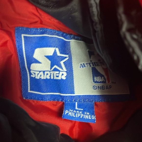 STARTER NBA Chicago Bulls Youth Jacket Red Black Vintage 90s 00s Large - Picture 6 of 7